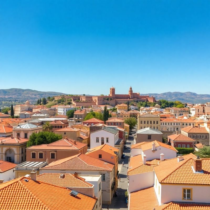 Vista aérea del centro de Granada con la Alhambra al fondo